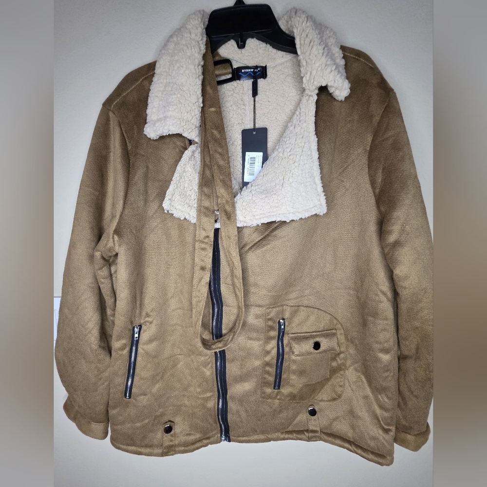 RVHSWDS Women's Brown Fleece Lined Full Zip Jacket